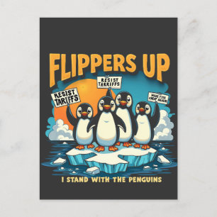Cartes Pour Fêtes Annuelles Résiste Je Me Trouve Avec Des Pingouins