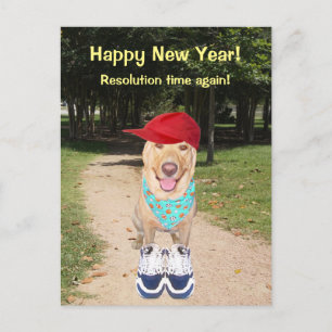 Cartes Pour Fêtes Annuelles Résolution de Nouvel An Funny Dog sur mesure