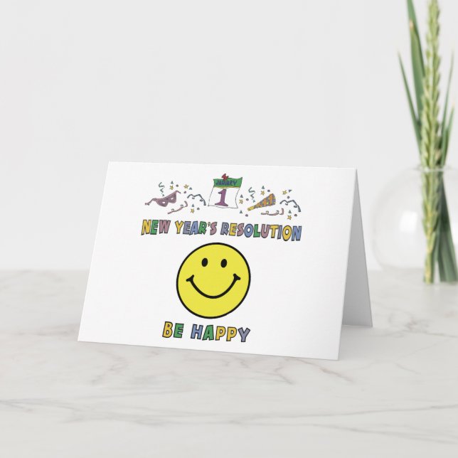 Cartes Pour Fêtes Annuelles Résolution du Nouvel An (Devant)