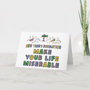Cartes Pour Fêtes Annuelles Résolution du Nouvel An drôle