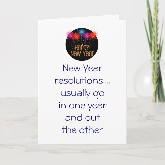 CARTES POUR FÊTES ANNUELLES RÉSOLUTION DU NOUVEL AN - LES FAIRE CASSER (Devant)