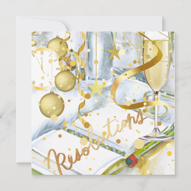 Cartes Pour Fêtes Annuelles Résolutions du Nouvel An (Devant)
