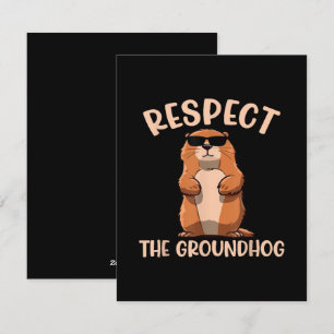 Cartes Pour Fêtes Annuelles Respecter la marmotte - Jour de la marmotte Woodch