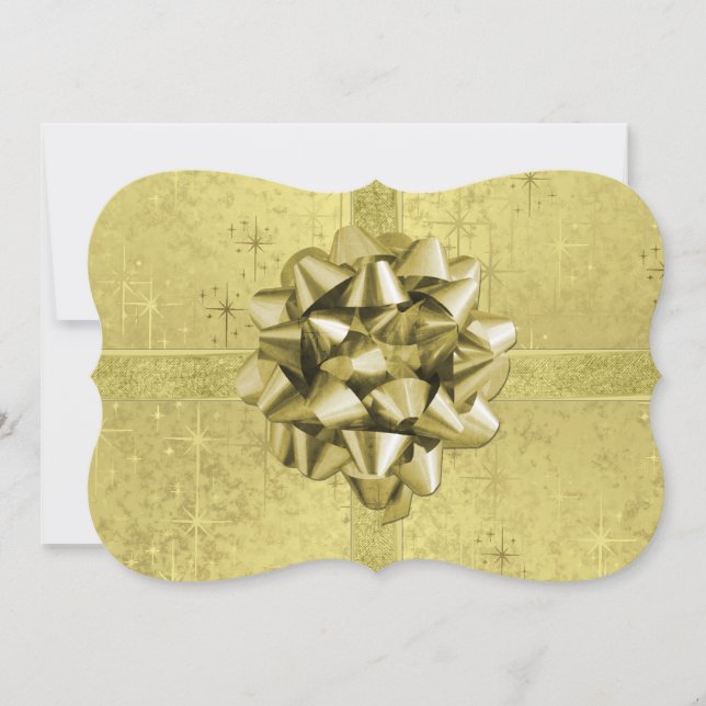 Cartes Pour Fêtes Annuelles Ressemble à un cadeau de Noël Gold Foil (Devant)