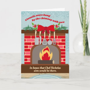 Cartes Pour Fêtes Annuelles Restaurant chef restaurant gastronomique Noël