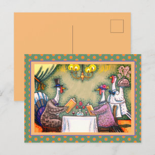 CARTES POUR FÊTES ANNUELLES RESTAURANT FINE TURQUIE, GRÂCE À L'HUMOUR OISEAU