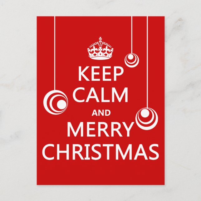Cartes Pour Fêtes Annuelles Restez calme et joyeux Noël (Devant)
