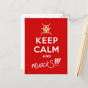 Cartes Pour Fêtes Annuelles Restez calme et mouS ! ! ! Rouge&blanc
