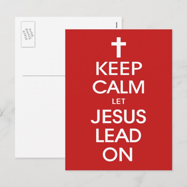 Cartes Pour Fêtes Annuelles Restez Calme Laissez Jésus diriger - Christ Christ (Devant / Derrière)