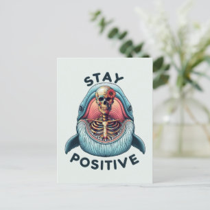 Cartes Pour Fêtes Annuelles Restez positif - Squelette et baleine