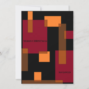 Cartes Pour Fêtes Annuelles Résumé géométrique Rouge Brown Noir Noël
