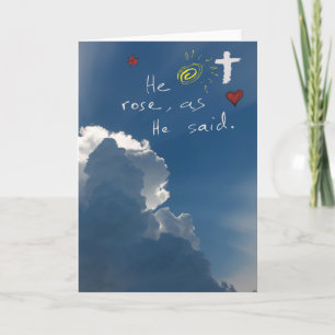 Cartes Pour Fêtes Annuelles Résurrection de Pâques Il Est Ressuscité Jésus Ros