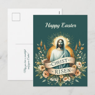 Cartes Pour Fêtes Annuelles Résurrection florale de Pâques Illustration chréti