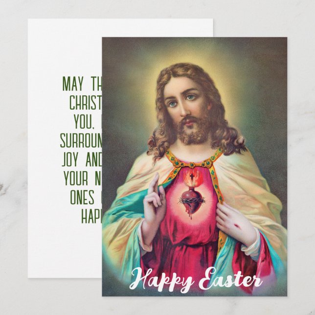 Cartes Pour Fêtes Annuelles Résurrection religieuse de Pâques Jésus (Devant / Derrière)