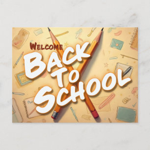 Cartes Pour Fêtes Annuelles Retour à l'école – Conception d'art au crayon