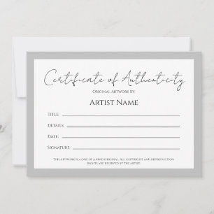Cartes Pour Fêtes Annuelles Retour Art Photo Certificat d'authenticité