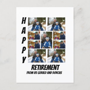 Cartes Pour Fêtes Annuelles Retraite simple personnalisée 9 Photo Collage