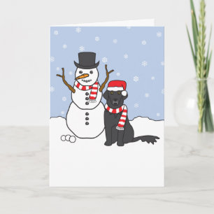 Cartes Pour Fêtes Annuelles Retriqueur à revêtement plat et Snowman