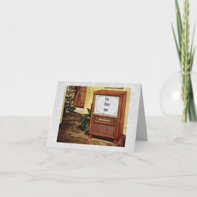 Cartes Pour Fêtes Annuelles Retro 1950 Christmas TV (Devant)