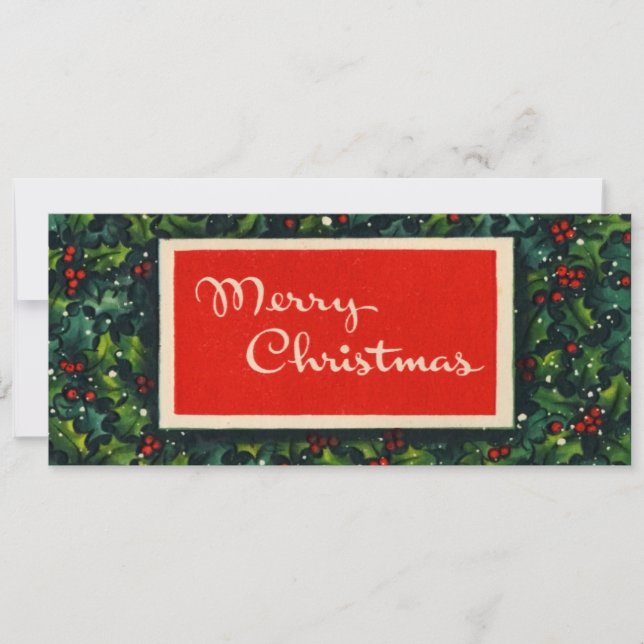 Cartes Pour Fêtes Annuelles Retro 1950's Merry Christmas Card (Devant)