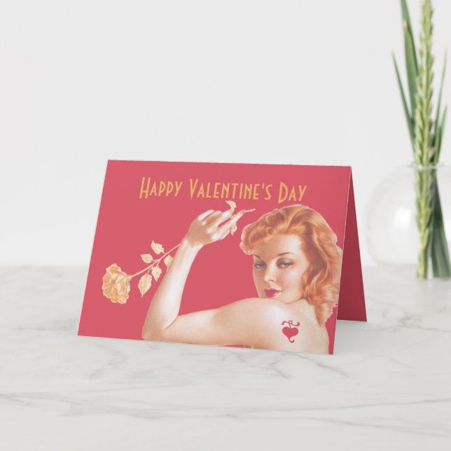 Cartes Pour Fêtes Annuelles Rétro amour des années 1940 (Devant)