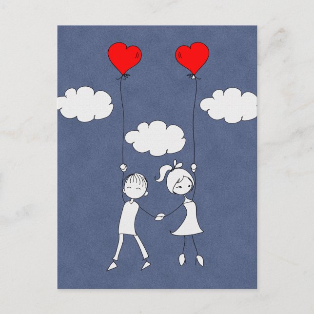 Cartes Pour Fêtes Annuelles Rétro amoureux d'amour de Valentine (Devant)