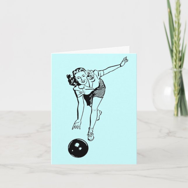 Cartes Pour Fêtes Annuelles Retro Bowler (Devant)