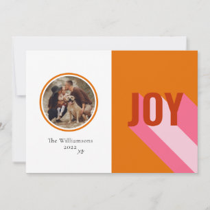 Cartes Pour Fêtes Annuelles Retro Bright Colorful Family Photo Joie