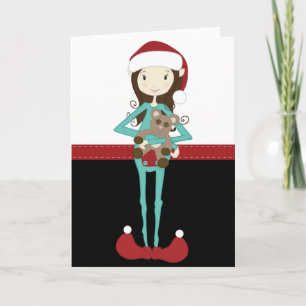 Cartes Pour Fêtes Annuelles Retro Christmas Elf
