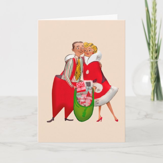 CARTES POUR FÊTES ANNUELLES RETRO CHRISTMAS LOVE YOU GREETING CARD (Devant)