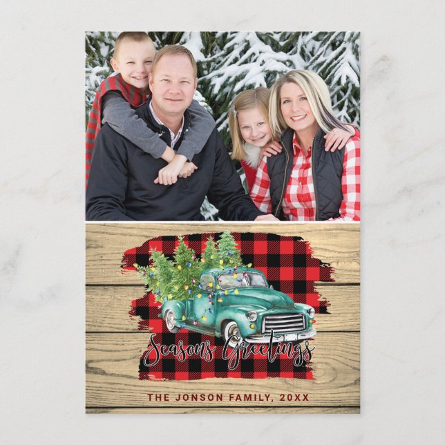 Cartes Pour Fêtes Annuelles Retro classique Camion de Noël - accueil (Devant)