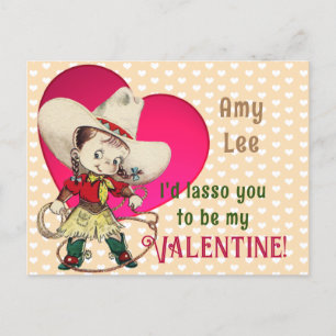 Cartes Pour Fêtes Annuelles Retro Cowgirl Valentine
