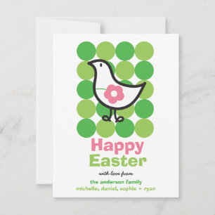 Cartes Pour Fêtes Annuelles Retro Daisy Baby Chick Bird mignon Whimsical Pâque