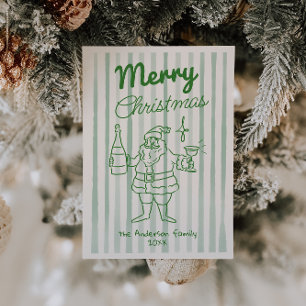 Cartes Pour Fêtes Annuelles Retro Drake Père Noël Champagne Noël Non Photo
