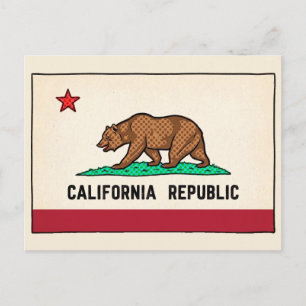 Cartes Pour Fêtes Annuelles Rétro Golden State Bear République de Californie