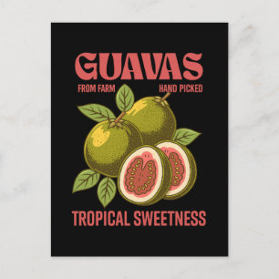 Cartes Pour Fêtes Annuelles Retro Guavas Fruit Commercial Graphisme Art Style