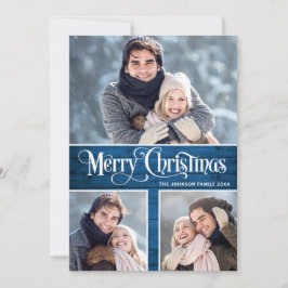 Cartes Pour Fêtes Annuelles Retro Joyeux Noël Rustique 4 PHOTO Salutation