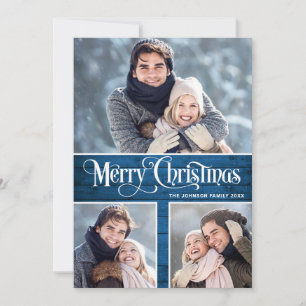 Cartes Pour Fêtes Annuelles Retro Joyeux Noël Rustique 6 PHOTO Salutation