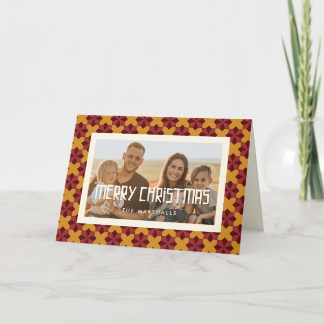 Cartes Pour Fêtes Annuelles Retro Mid Century moderne Joyeux Noël Photo (Devant)