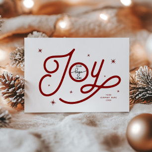 Cartes Pour Fêtes Annuelles Retro moderne Joie Noël Votre entreprise Logo