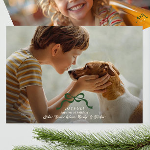 Cartes Pour Fêtes Annuelles retro moderne tendance vert noël photo arc
