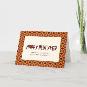 Cartes Pour Fêtes Annuelles Rétro motif du milieu du siècle Bonne année