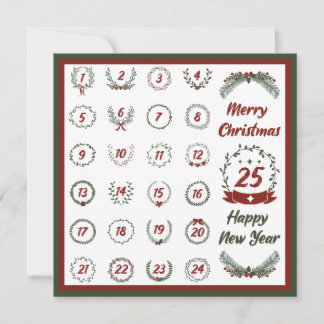 CARTES POUR FÊTES ANNUELLES RETRO NOËL AVENT 2023