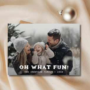 Cartes Pour Fêtes Annuelles Retro Oh Quel Amusant Famille Noël Photo Marine