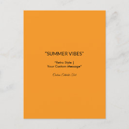 Cartes Pour Fêtes Annuelles Retro Orange Texture - Vibes d'été Art
