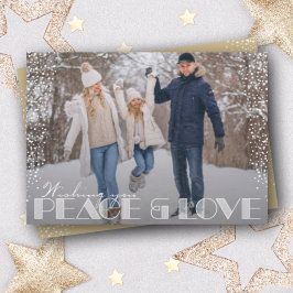 Cartes Pour Fêtes Annuelles Rétro Peace and Love Typografy