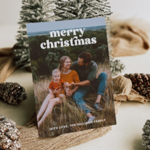 Cartes Pour Fêtes Annuelles Retro Photo Merry Christmas Card