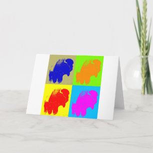 Cartes Pour Fêtes Annuelles Retro Pop Art Bison Buffalo