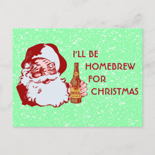 Cartes Pour Fêtes Annuelles Retro Santa Claus Bière Homebrew Noël