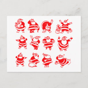 Cartes Pour Fêtes Annuelles Retro Santas